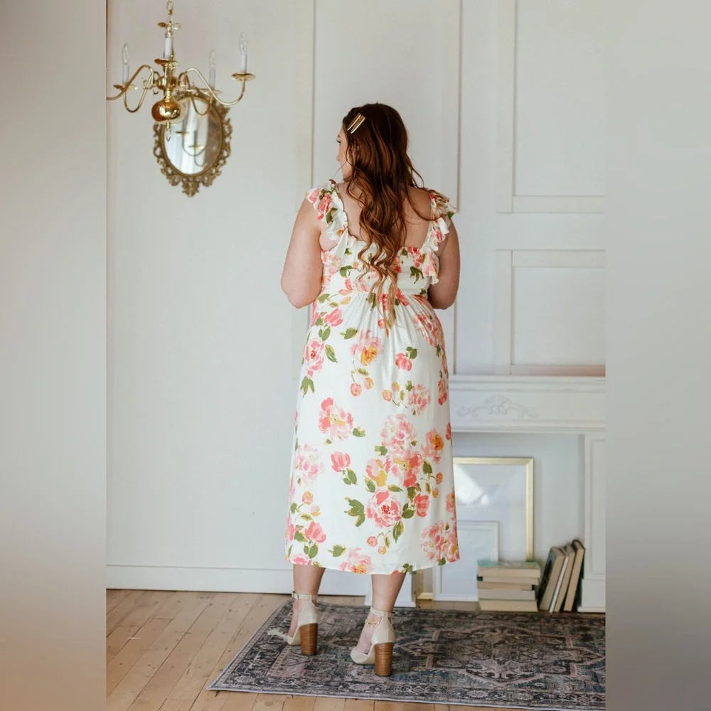 Worn Once - Sugarlips Curve Magdalena Midi Dress in Pink & W… - Picture 12 of 16